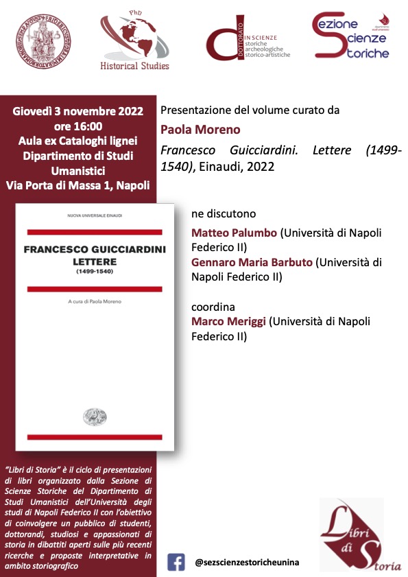 Presentazione dell'edizione delle lettere di Guicciardini curata da Paola Moreno